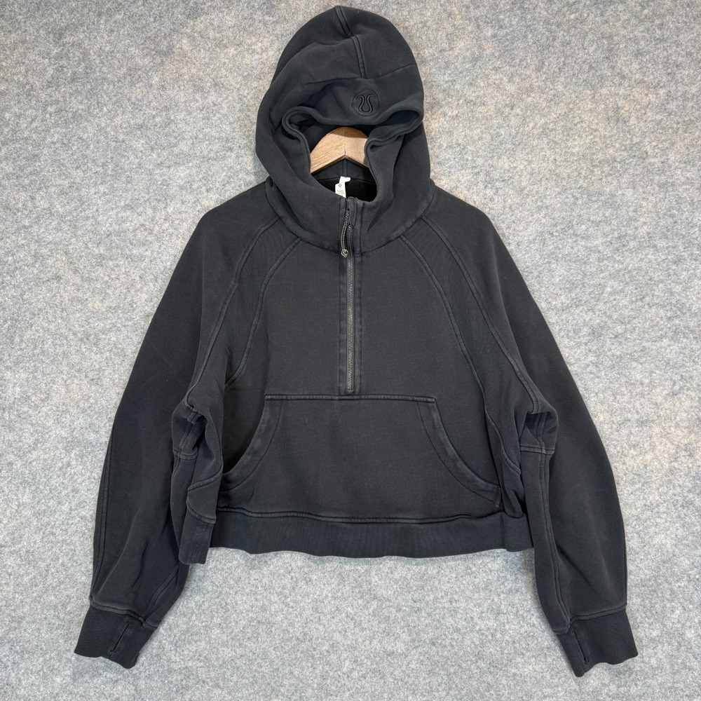 Lululemon Scuba Oversized Half Zip Hoodie Sweatshirt Womens XL / 2XL Black